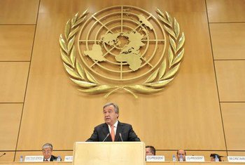 High Commissioner for Refugees António Guterres addresses landmark meeting on the displaced and stateless