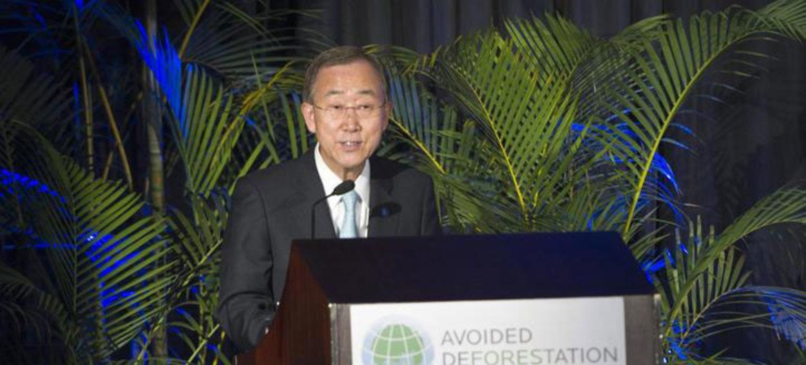 Secretary-General Ban Ki-moon addresses high-level forum on international forest protection in Durban, South Africa
