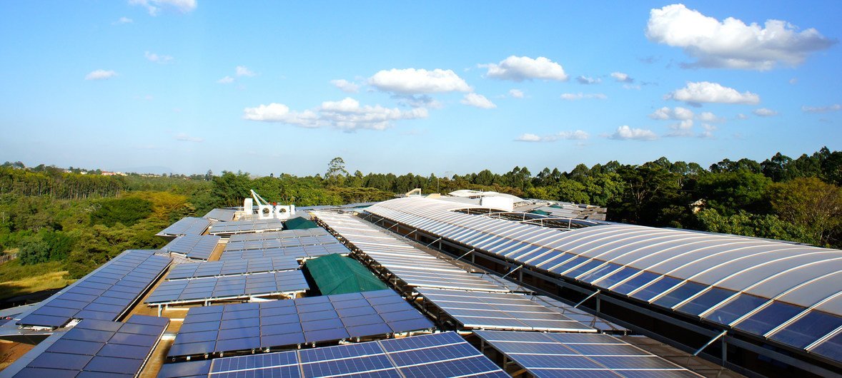 A UNEP solar energy system, the largest of its type in Africa.