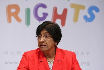 High Commissioner for Human Rights Navi Pillay briefs reporters
