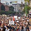 Des manifestants au Caire, Egypte.