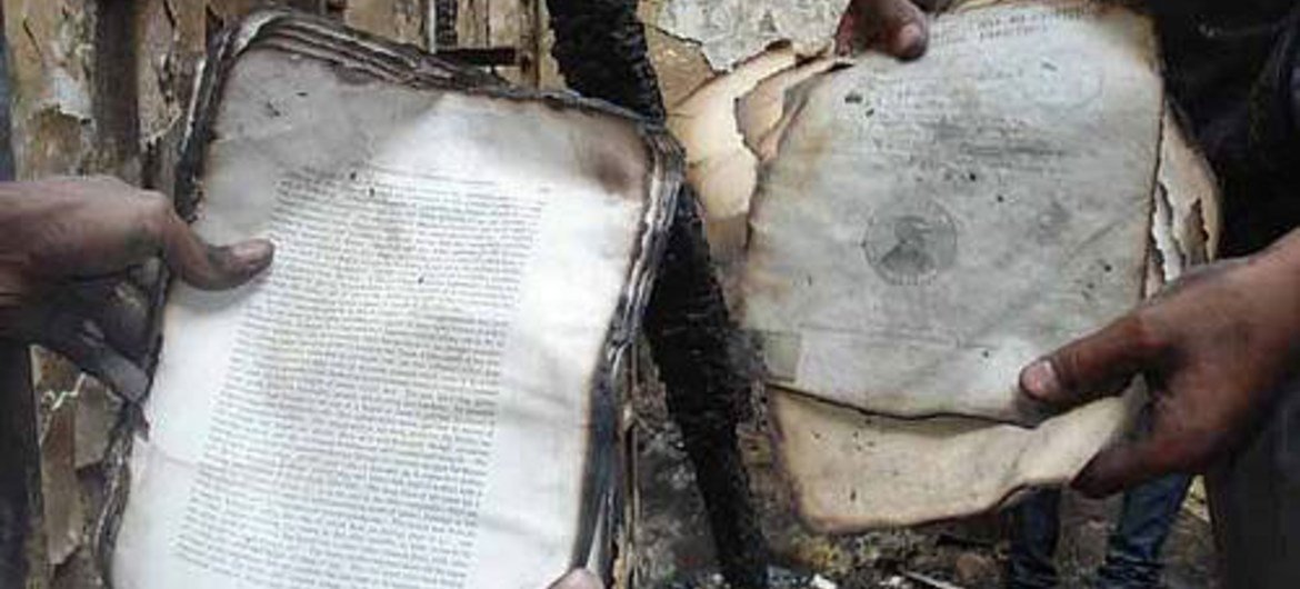 A fire at the Institute of Egypt destroyed about 70 per cent of its valuable collection of manuscripts