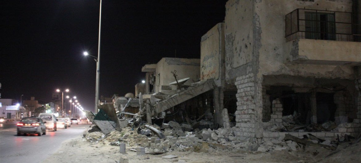 Misrata was heavily damaged by fighting during the 2011 Libyan civil war.