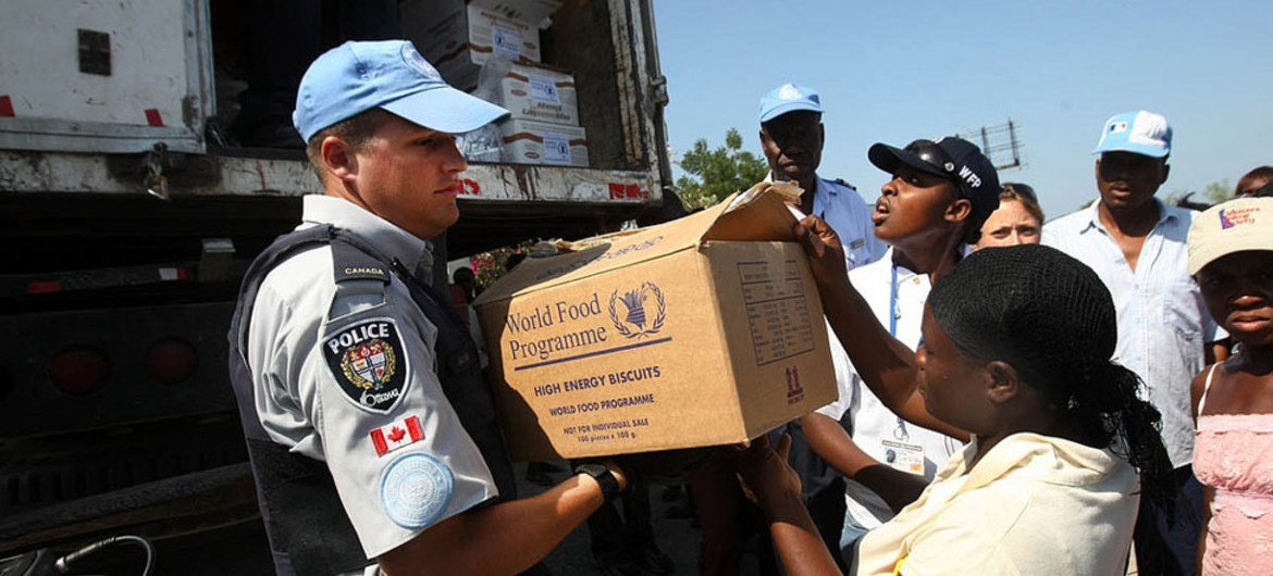 WFP aid being distributed in Haiti