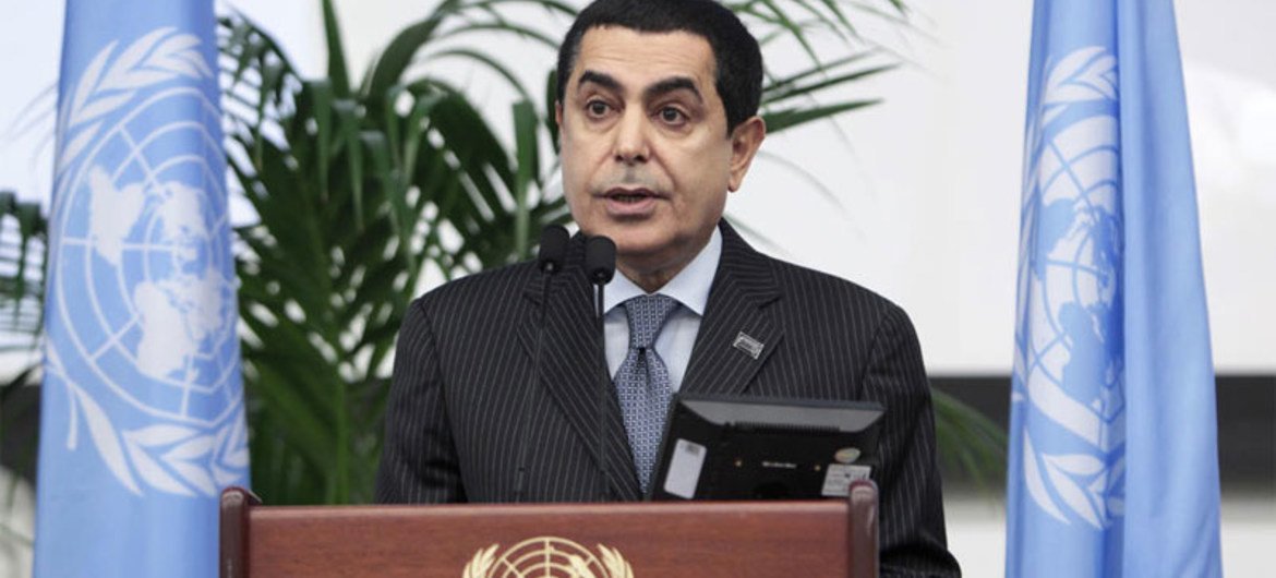 Le Président de l'Assemblée générale de l'ONU, Nassir Abdulaziz Al-Nasser. Photo ONU/Rick Bajornas