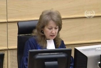 International Criminal Court judge Ekaterina Trendafilova reads summary of decision in the two Kenya cases