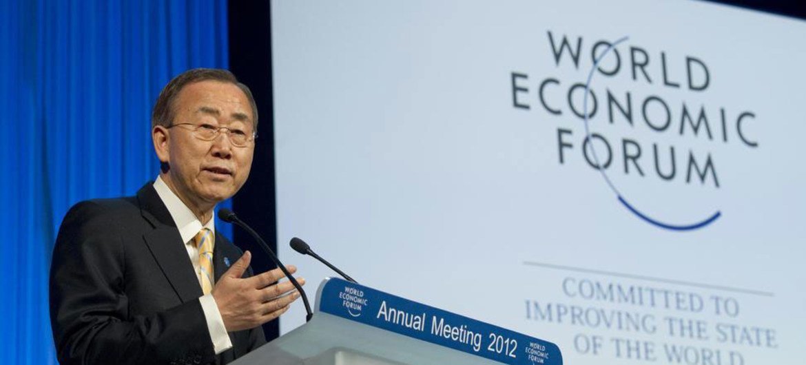 Secretary-General Ban Ki-moon addresses session on “Ending Energy Poverty” at the World Economic Forum in Davos.