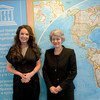 UNESCO Artist for Peace, Sarah Brightman, with Director-General Irina Bokova.