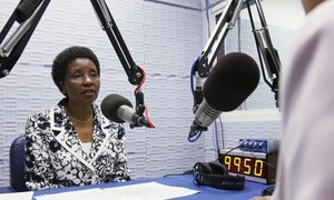 Deputy Secretary-General Asha-Rose Migiro being interviewed by UN Radio.