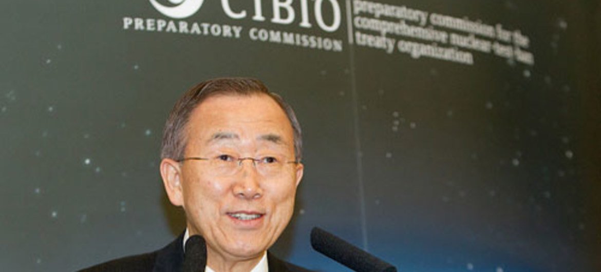 Secretary-General Ban Ki-moon delivers remarks on the 15th anniversary of the Preparatory Commission for the CTBTO.