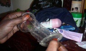 Female condom.