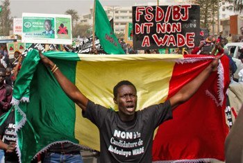 Manifestation le 26 février 2012 à Dakar au Sénégal.