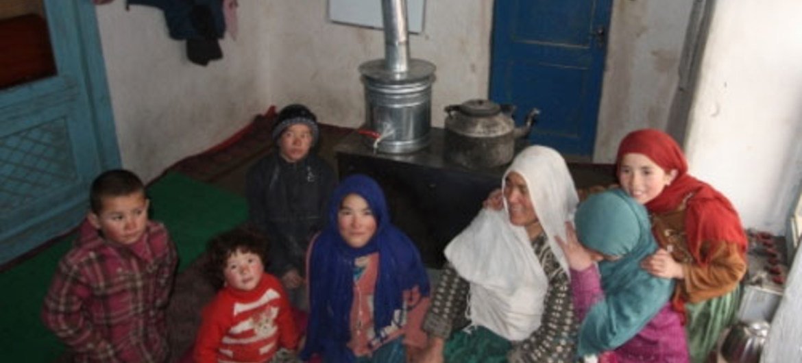 The stove prototype in Afghanistan takes fumes outside the home using a vent.