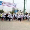 Running of the second Gaza Marathon, aimed at raising funds for Palestinian children to take part in the Gaza Summer Games.