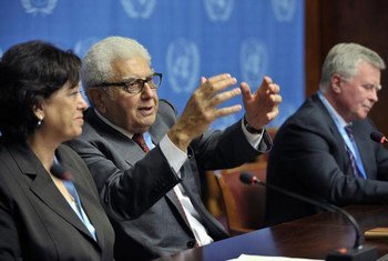 Members of the International Commission of Inquiry on Libya from left: Asma Khader, Cherif Bassiouni and Philippe Kirsch.