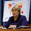 UN Women Executive Director Michelle Bachelet addresses press conference on Women in Politics.