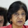 Rights Commissioner Navi Pillay speaks at the Human Rights Council’s annual meeting on the rights of the child.