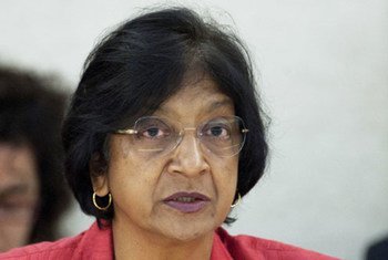 Rights Commissioner Navi Pillay speaks at the Human Rights Council’s annual meeting on the rights of the child.