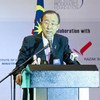 Secretary-General Ban Ki-moon speaks at the Institute for Diplomacy and Foreign Relations in Kuala Lumpur, Malaysia.