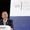 Secretary-General Ban Ki-moon speaks at the International Institute for Strategic Studies in Singapore.