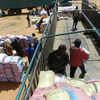 Delivery of aid to Malian refugees in Mbera camp in Mauritania.