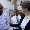 L'Administratrice du PNUD Helen Clark (à droite) avec le Président d'Haïti Michel Martelly. Photo PNUD