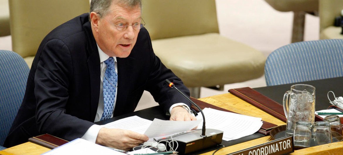 Le Coordonnateur spécial des Nations Unies pour le processus de paix au Moyen Orientn Robert Serry, au Conseil de sécurité de l'ONU.