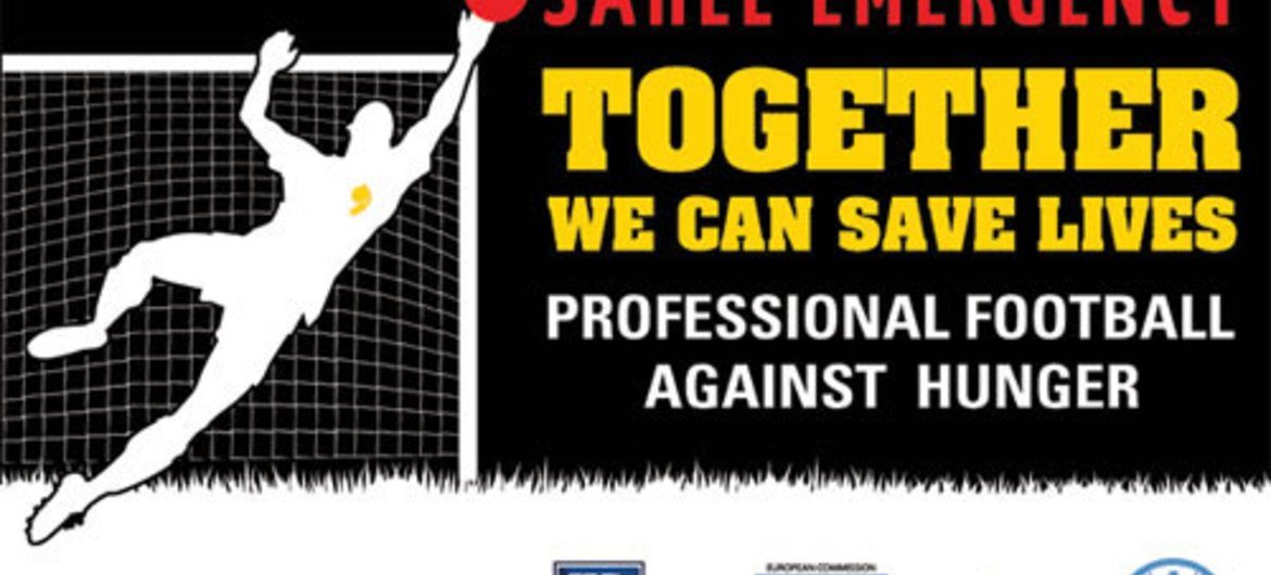 Affiche de la campagne "Football professionnel contre la faim".