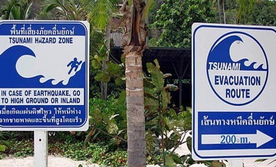 Tsunami waing signs (file)