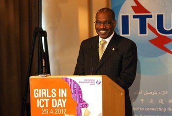 ITU Secretary-General Hamadoun Touré addresses the Girls in ICT Day event in New York.