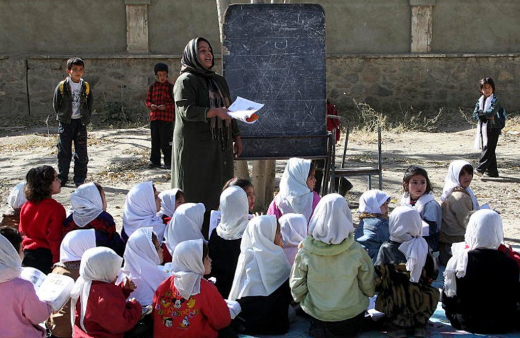 Des fillettes de l'école de Rukshana, à Kaboul, en Afghanistan.