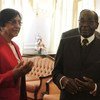 Navi Pillay meets President Robert Mugabe on her first ever visit to Zimbabwe in May 2012.