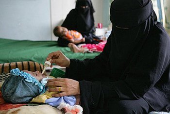 قسم التغذية العلاجية في مستشفى السويدي اليمني، في تعز. المصدر:  اليونيسف/ بيروزي
