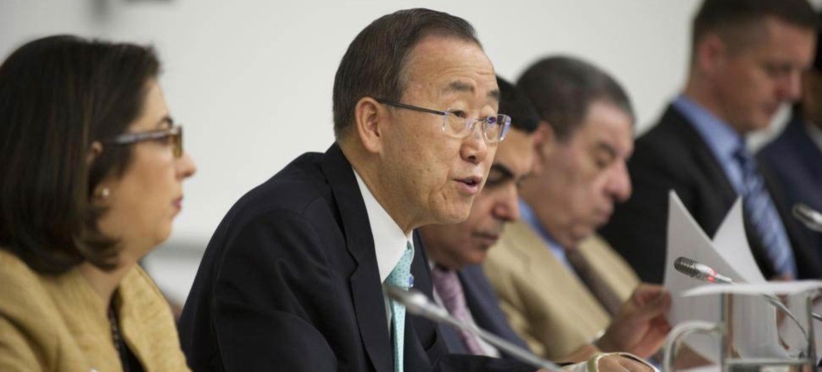 Le Secrétaire général Ban Ki-moon à la réunion informelle de l'Assemblée générale sur le Sommet du G20 à Los Cabos.