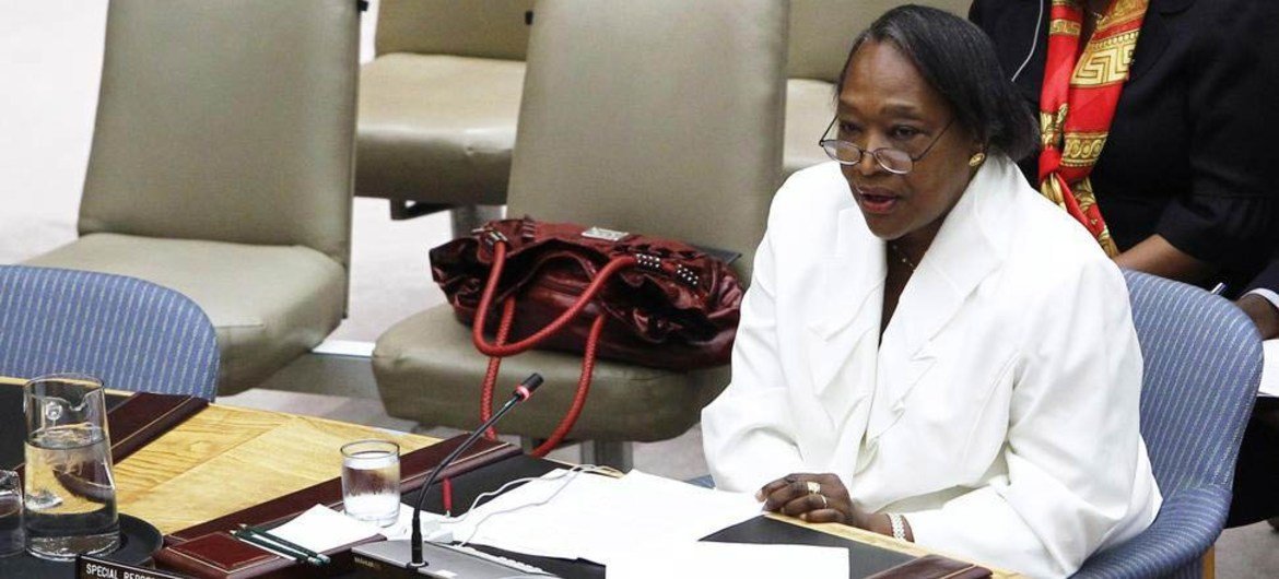 La Représentante spéciale Margaret Vogt lors d'une réunion au Conseil de sécurité sur la situation en République centrafricaine. Photo ONU/JC McIlwaine