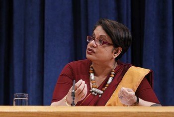 La Représentante spéciale du Secrétaire général pour les enfants et les conflits armés, Radhika Coomaraswamy. ONU Photo.