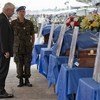 Under-Secretary-General for Peacekeeping Operations, Hervé Ladsous pays tribute to fallen ‘blue helmets’ in Côte d’Ivoire. UN