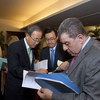 Le Secrétaire général de l'ONU Ban Ki-moon prépare son allocution d'ouverture de la Conférence Rio+20. Photo ONU/Eskinder Debebe
