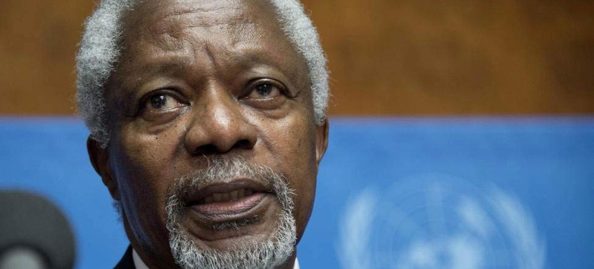 L’Envoyé spécial conjoint des Nations Unies et de la Ligue des États arabes pour la crise en Syrie, Kofi Annan.