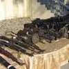 Some light and heavy weapons collected from fighters under a disarmament programme.