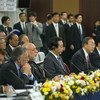 Secretary-General Ban Ki-moon (centre) at the opening session of the Tokyo Afghanistan Conference. UN/E. Debebe