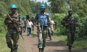 Une patrouille conjointe de la MONUSCO et des FARDC dans le Nord Kivu, en République démocratique du Congo (RDC).
