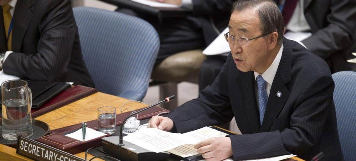 Secretary-General Ban Ki-moon addresses the Security Council on peacebuilding.