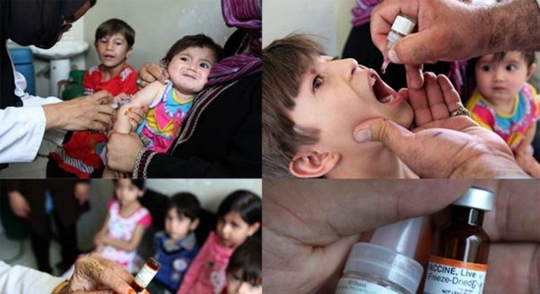 Дети в Афганистане получают прививки от кори и полиомиелита 