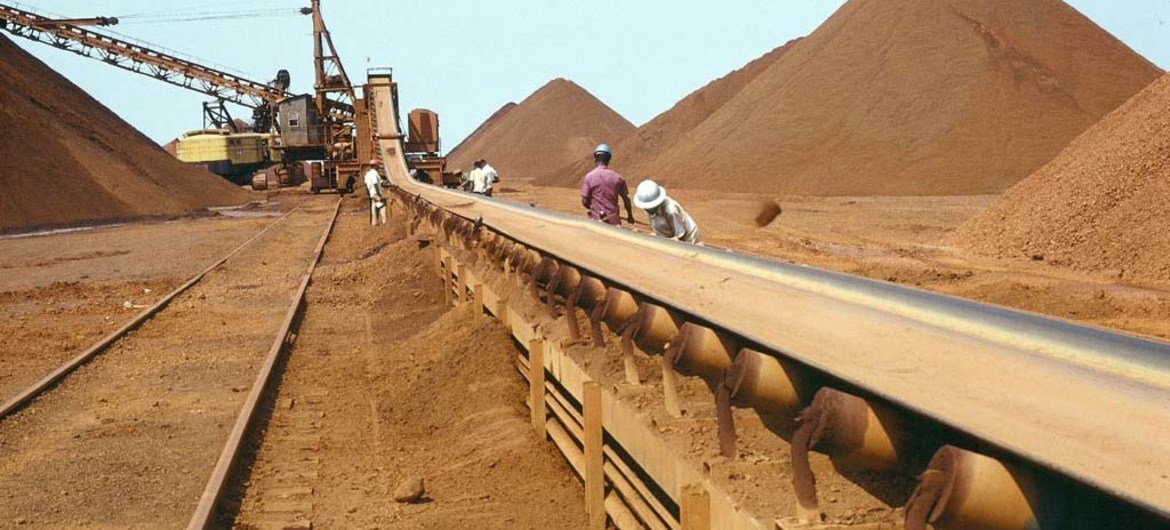 Newly mined iron-ore in Liberia.