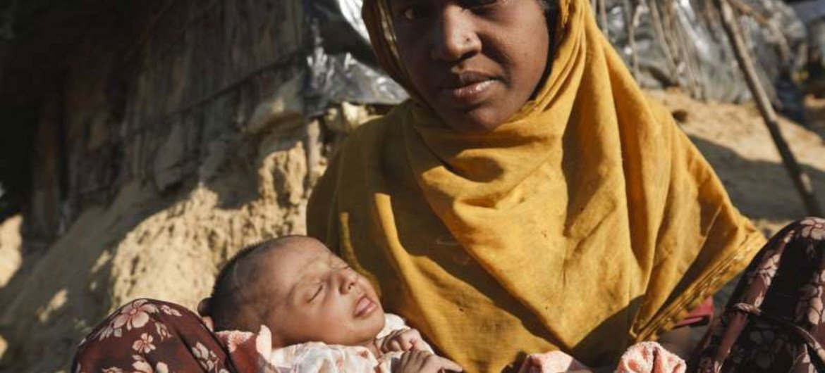 NGOs provide essential services to unregistered people coming to Bangladesh from Myanmar’s Rakhine state, such as this mother who had been unable to feed her baby properly.