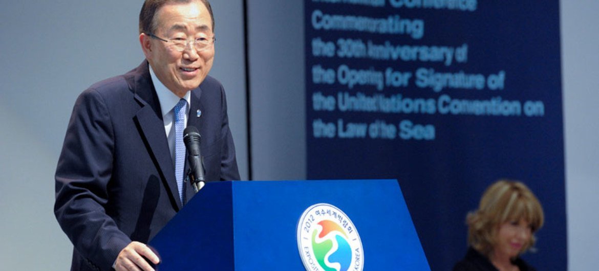 Secretary-General Ban Ki-moon addresses event in Yeosu, Republic of Korea, where he launched a new initiative to protect oceans.