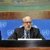 من الأرشيف: رئيس اللجنة الدولية المستقلة لتقصي الحقائق في سوريا باولو سيرجيو بينيرو وكارين أبو زيد. المصدر: الأمم المتحدة / جان مارك فيري