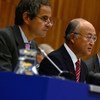 IAEA Director General Yukiya Amano (center) addresses Board of Governors meeting.