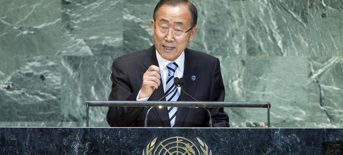 Le Secrétaire général de l'ONU, Ban Ki-moon,
